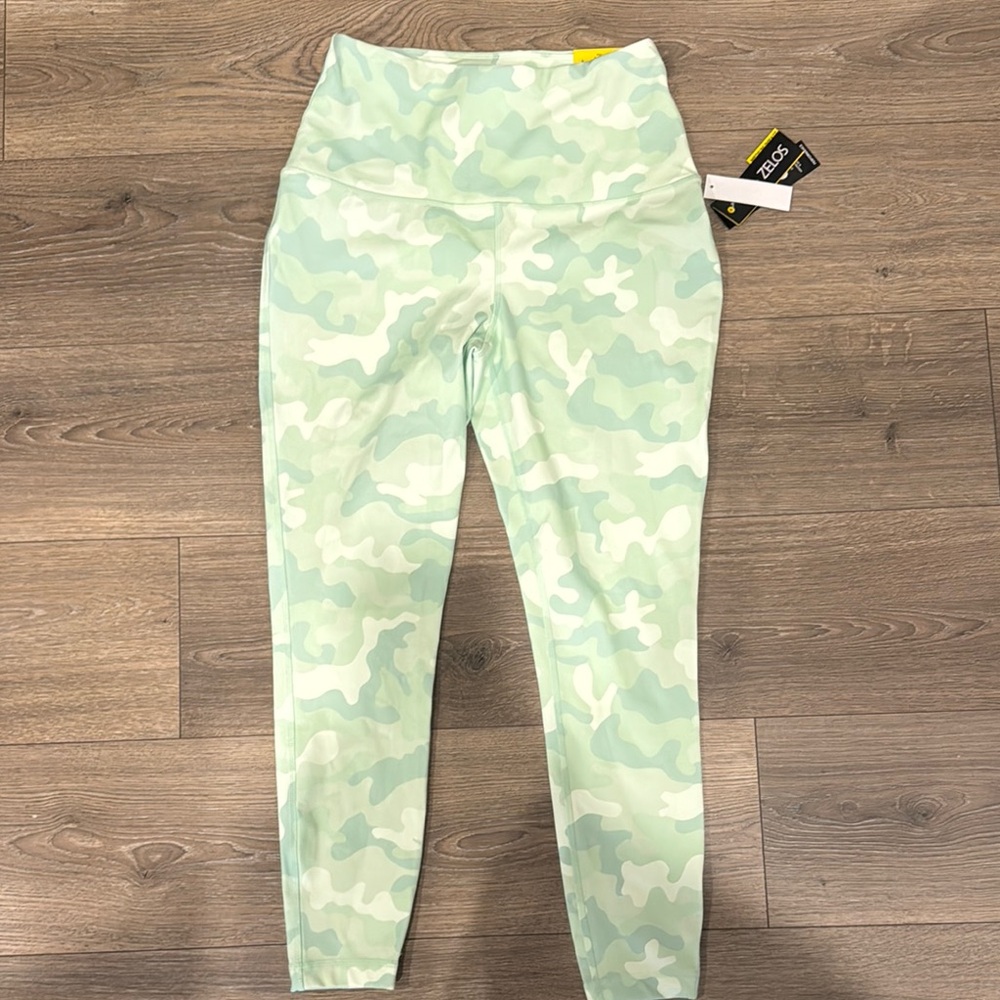 Zelos Lime Green Camo Leggings